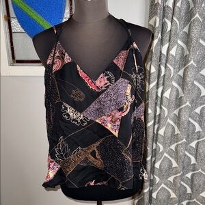Elizabeth and James 100% Silk Luella Patchwork Print Tank Top